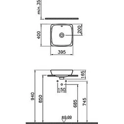 Рукомойник VitrA Metropole 5666B003-0012 40 см - изображение 4