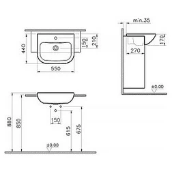 Раковина VitrA S20 5524B003-0001 55 см - изображение 5