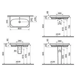 Раковина VitrA Nest 5682B003-0001 80 см - изображение 5