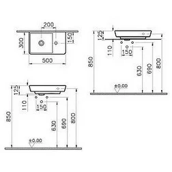 Раковина VitrA T4 4458B003-0041 50 см - изображение 6