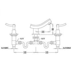 Смеситель для раковины на 3 отверстия KAISER Logo 47122 - изображение 6