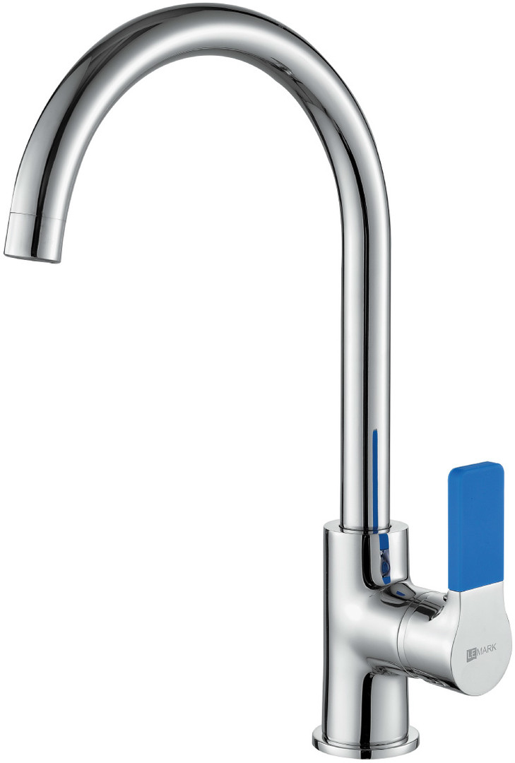 Смеситель для кухни Lemark Comfort LM3070C-Blue Синий / Хром