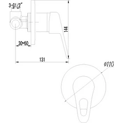 Смеситель Lemark Luna LM4123C С ВНУТРЕННЕЙ ЧАСТЬЮ, для душа - изображение 2