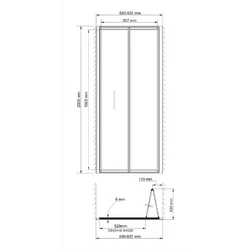 Душевая дверь в нишу Wasserkraft Weser 78F04 90 см - изображение 7