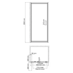 Душевая дверь в нишу Wasserkraft Salm 27I04 90 см - изображение 2