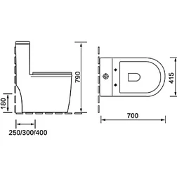 Унитаз-моноблок SantiLine SL-5019B безободковый, с микролифтом - изображение 1
